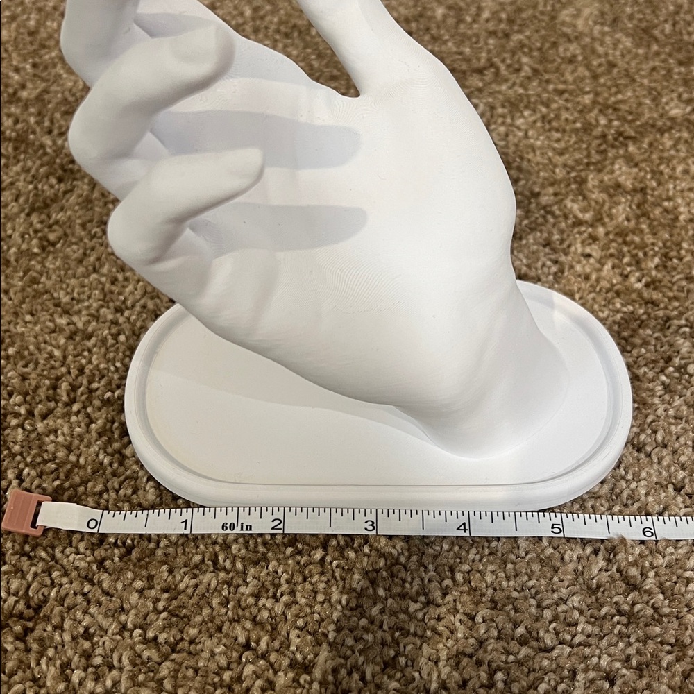 3D Printed Modern Hand Sculpture Jewelry Stand with Tray - Picture 5 of 9